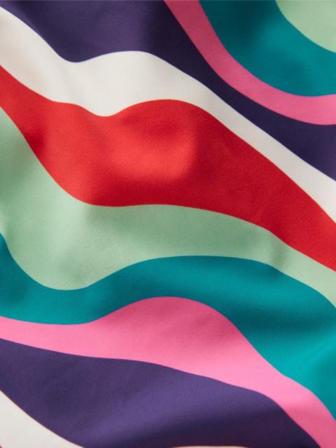BODEN Pleated Strap Cross Swimsuit-Multi, Rhythmic Wave