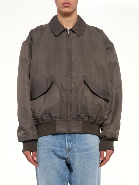 MM6 Maison Margiela Nylon Bomber Jacket in Gasolina Grey