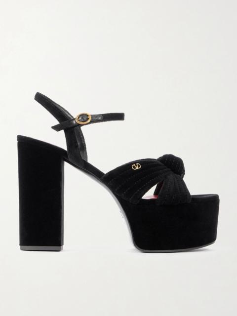 Valentino Crasher 125 velvet platform sandals Black