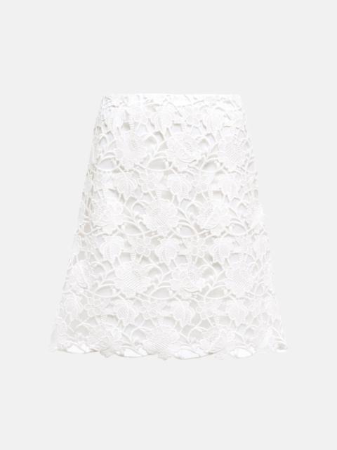 GIAMBATTISTA VALLI Broderie anglaise cotton-blend miniskirt