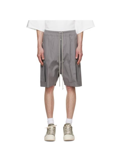 Rick Owens Gray Tower Heizer Cargo Shorts