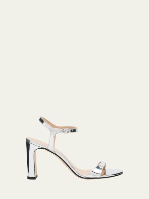 Stuart Weitzman Babette Metallic Ankle-Strap Sandals