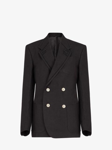 FENDI Black hemp fabric blazer