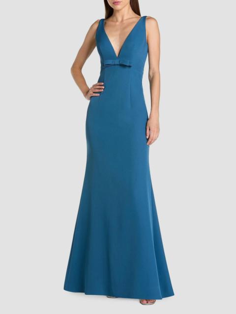 MAC DUGGAL Women's Bow Crepe Sleeveless Mermaid Gown - Ocean