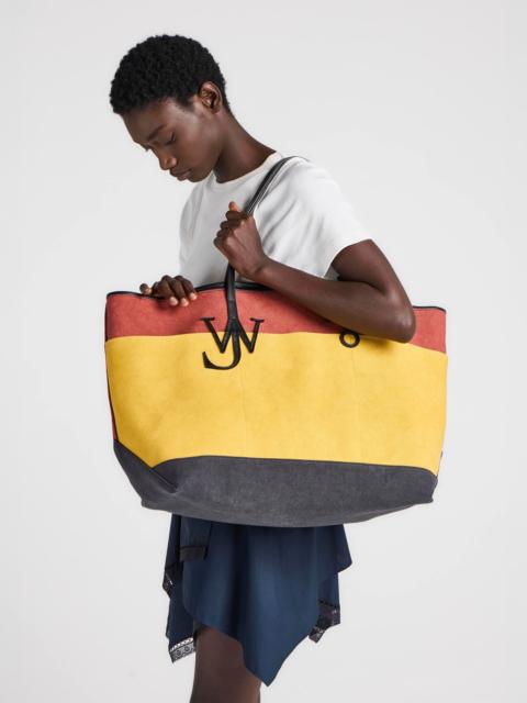 JW Anderson XL ANCHOR CANVAS & LEATHER TOTE IN RUST & MULTI