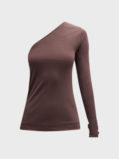 Point One-Shoulder Long-Sleeve Top