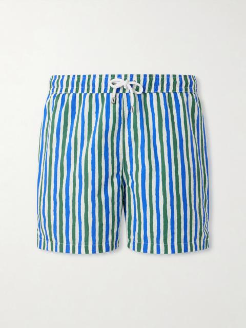 Drake's Straight-Leg Mid-Length Striped Swim Shorts