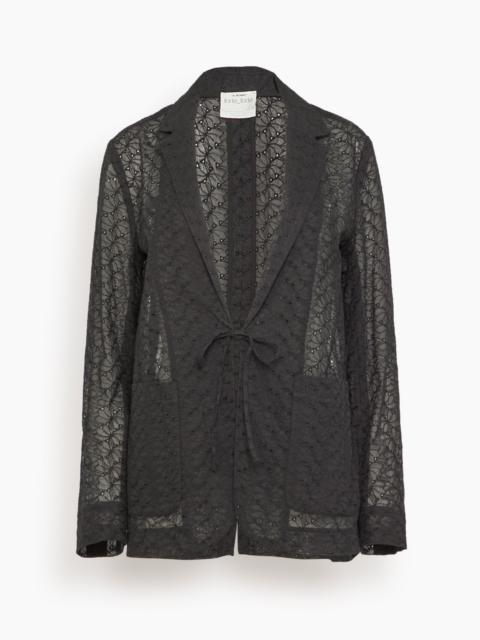 forte_forte Broderie Anglaise Embroidery Jacket in Noir