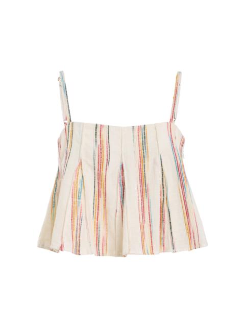 ROSIE ASSOULIN Million Pleats Bandeau Silk Top