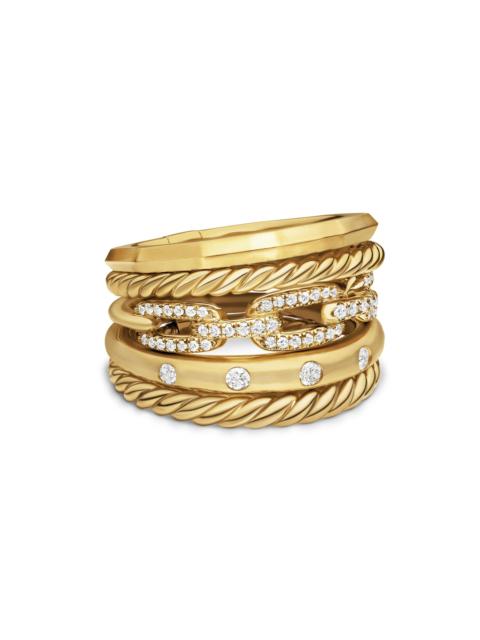 DAVID YURMAN Women's Stax Five Row Ring in 18K Yellow Gold - Diamond