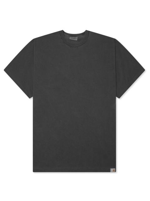 S/S RGGD T-SHIRT - BLACK GARMENT DYED