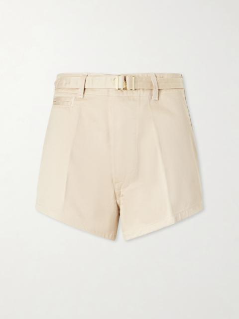 RÙADH The Grier Belted Organic Cotton-twill Shorts