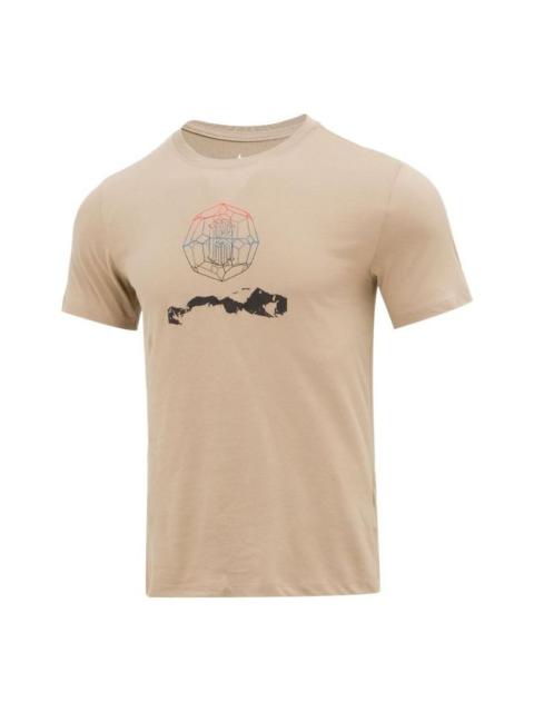 Nike Men's Nike Printing Round Neck Short Sleeve Khaki T-Shirt DM2463-247