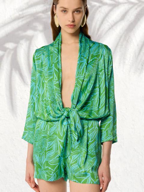 Poupette St Barth Short Jumpsuit Celie - Turquoise Pop Tiger