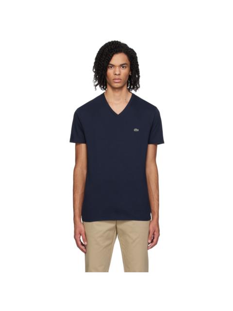 LACOSTE Navy V-Neck T-Shirt