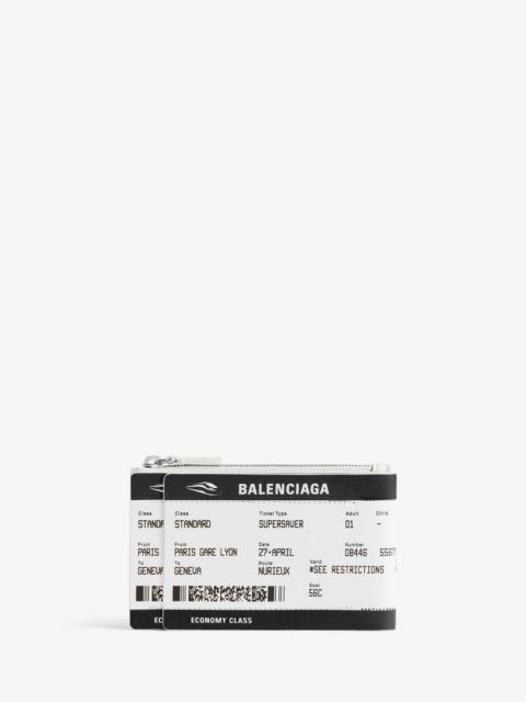 BALENCIAGA Men's Passport Boarding Pass Long Coin And Card Holder in Black/white
