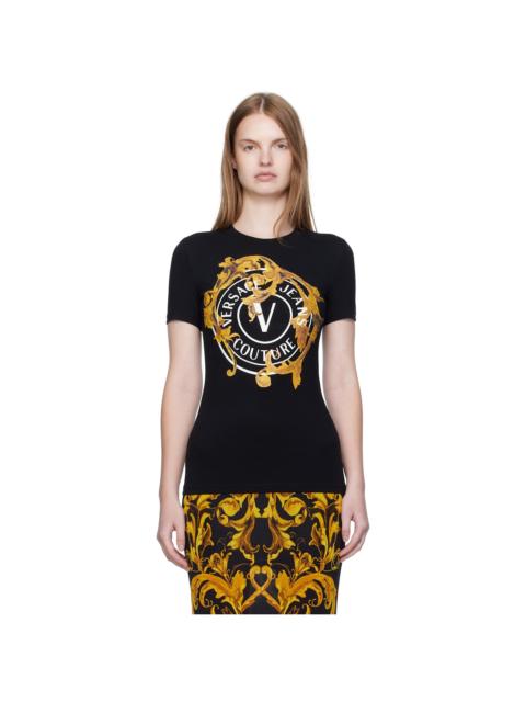 VERSACE JEANS COUTURE Black Printed T-shirt
