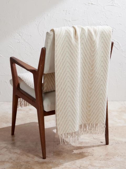 Missoni Ziggy Fringe-Trimmed Wool and Cashmere-Blend Throw White