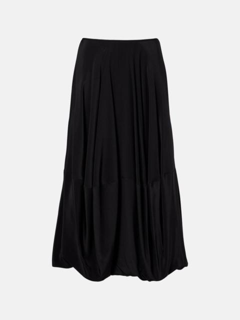 Lemaire Low-rise silk crêpe de chine midi skirt