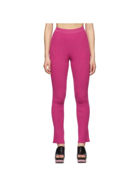 MSGM Pink Ribbed Straight Leg Pants