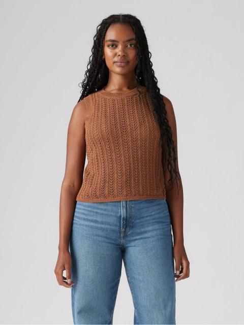 SUNRISE COTTON LINEN CROCHET TANK TOP