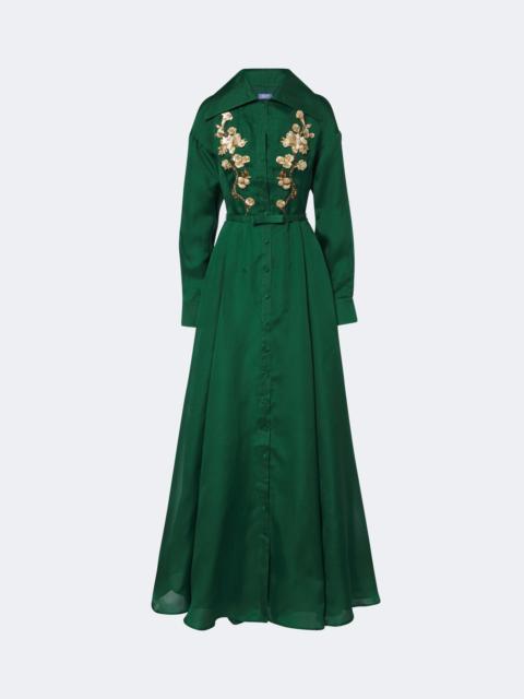 LEO LIN Josephine belted embellished silk gown