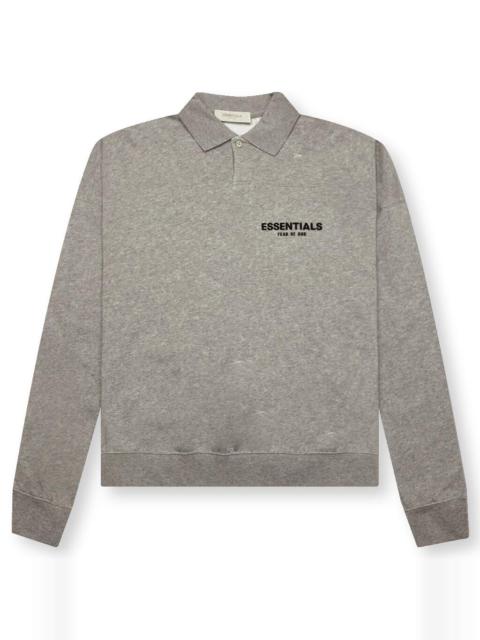 ESSENTIALS CORE L/S POLO - DARK OATMEAL