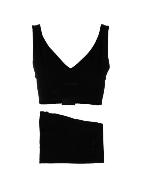 REDValentino knitted crop top and shorts set