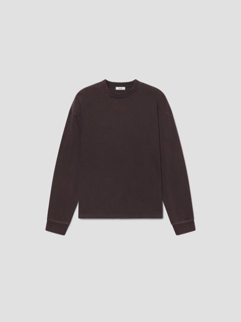 AGOLDE ASHA LONG SLEEVE MOCK NECK TEE IN MOCHA