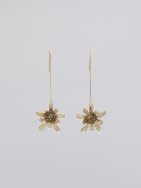 Marni BRASS FLORA HOOK EARRINGS