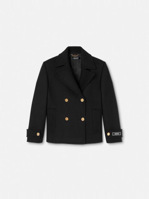 VERSACE Wool Double-Breasted Peacoat
