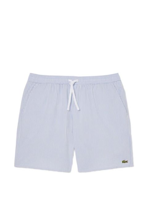 LACOSTE striped drawstring swim shorts