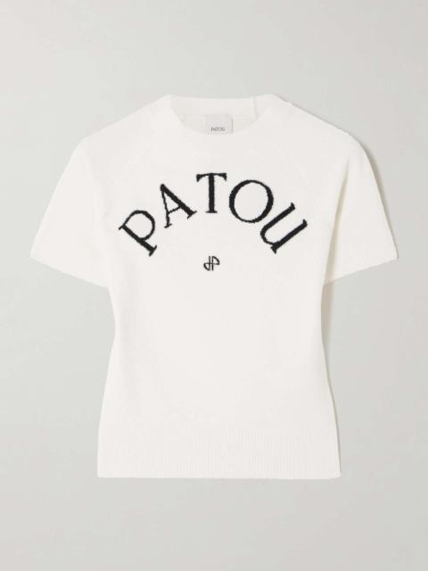 PATOU Jacquard-knit cotton-blend sweater