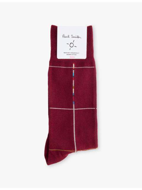 Paul Smith Signature Check Cotton-Blend Socks