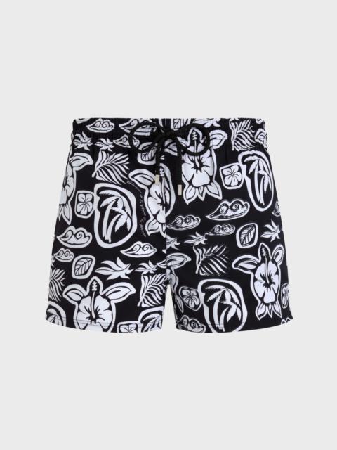 Vilebrequin Men Short Swim Trunks Tahiti Turtles