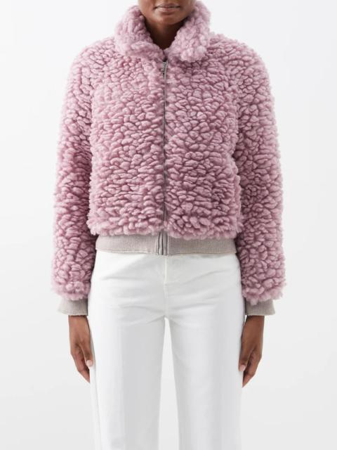 Salvia faux-shearling cropped jacket