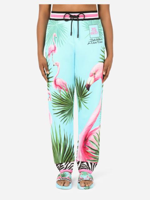 Dolce & Gabbana Jersey jogging pants with flamingo print