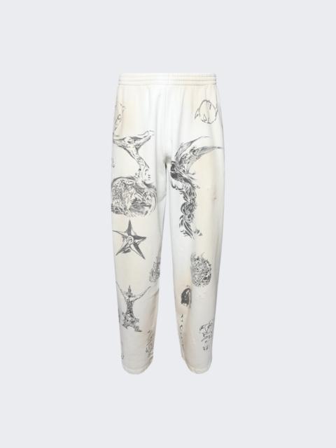 BALENCIAGA Tat Baggy Sweatpants Off-white