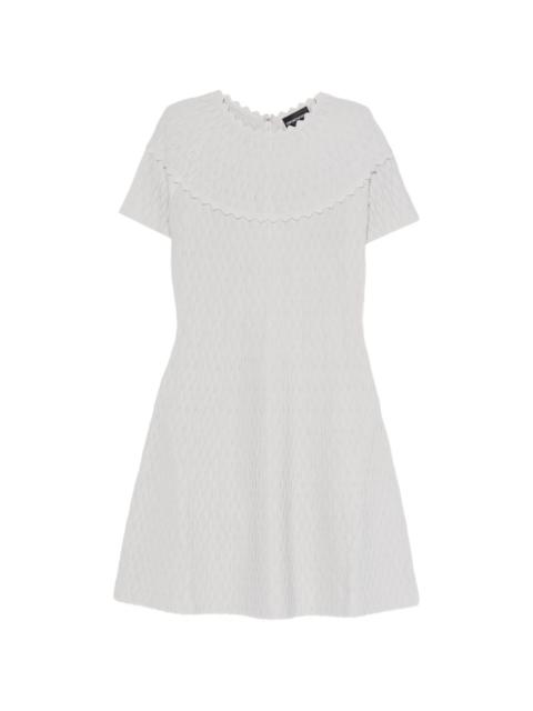 EMPORIO ARMANI scalloped-trim textured-finish mini dress