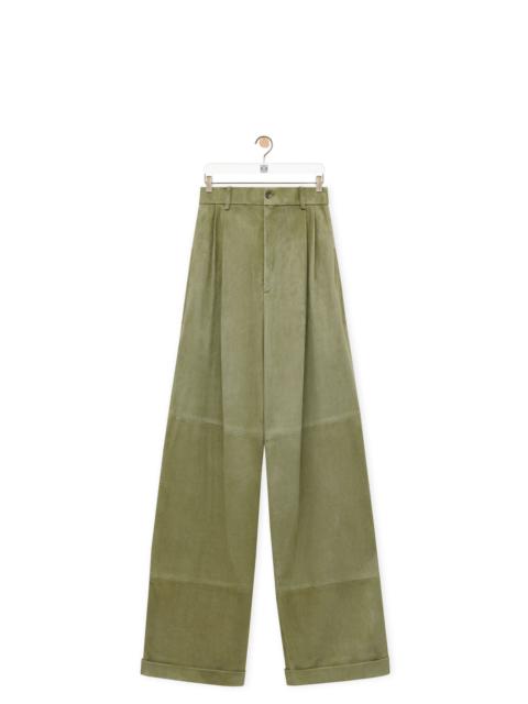 Loewe Pleated trousers in suede lambskin