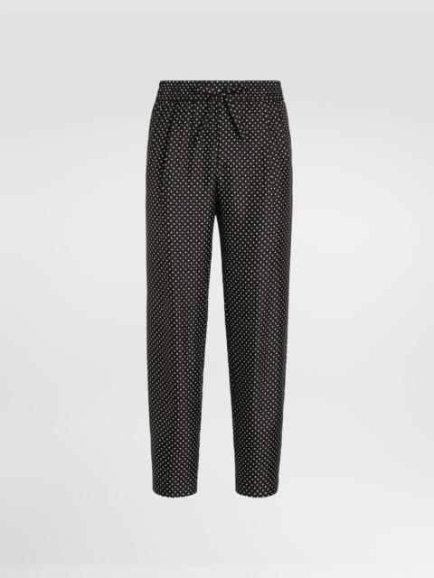 Dolce & Gabbana Polka dot-print silk twill trousers