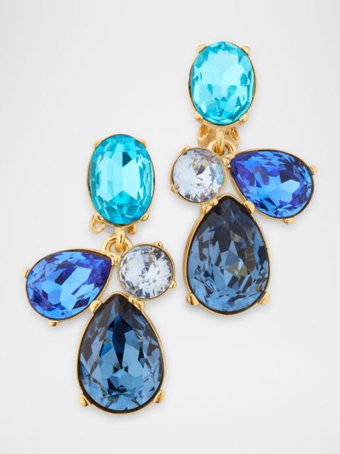 Oscar de la Renta Petal Drop Crystal Earrings