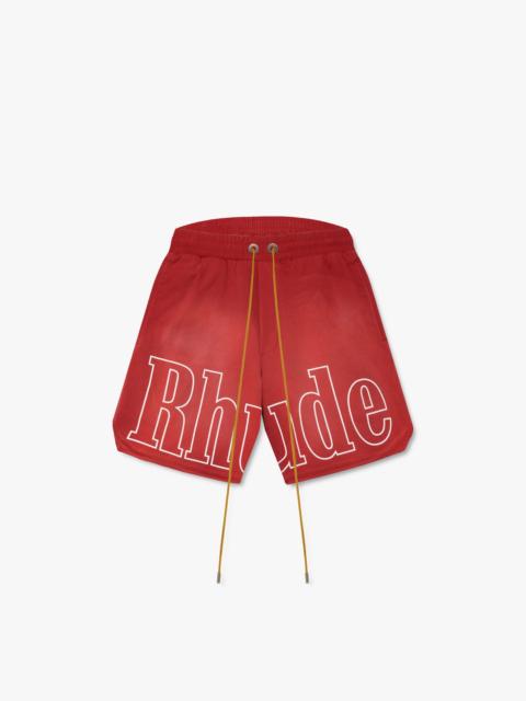Rhude WASHED RH LOGO TRACK SHORT