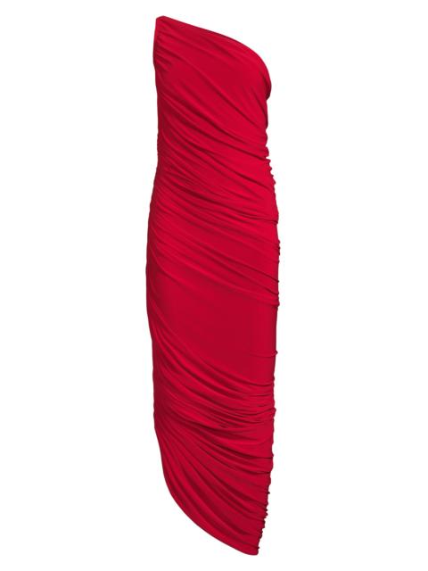 NORMA KAMALI Women's Diana Ruched One-Shoulder Gown - Red