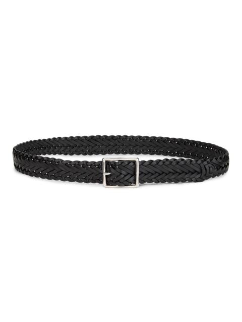 NILI LOTAN Women's Nicola Braided Leather Belt - Black Silver