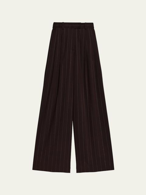 Helmut Lang Double-Pleated Wide-Leg Trousers
