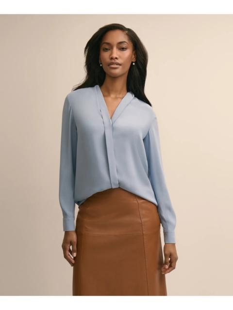 Brooks Brothers V-Neck Pleated Blouse