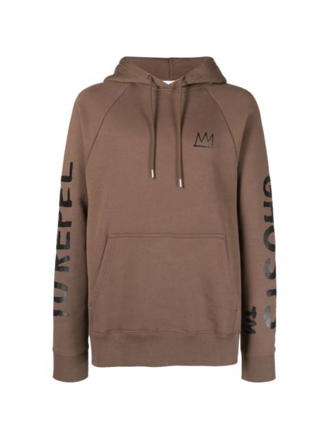 motif print hoodie