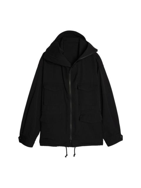 W-Brim slouch-hood jacket