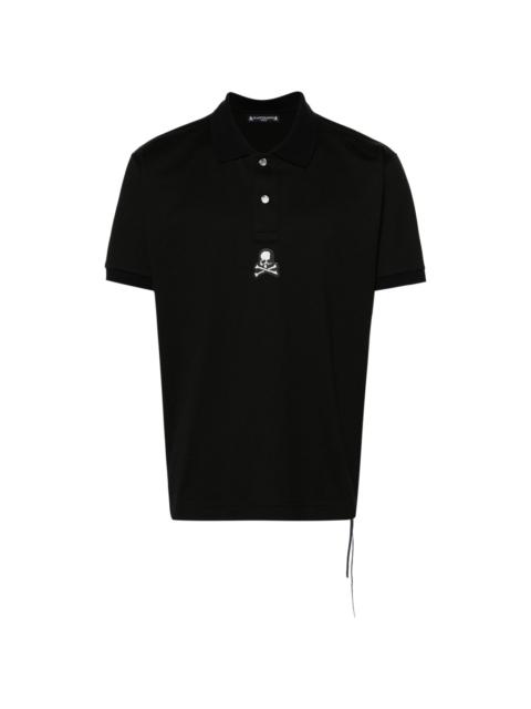 Skull-patch cotton polo shirt